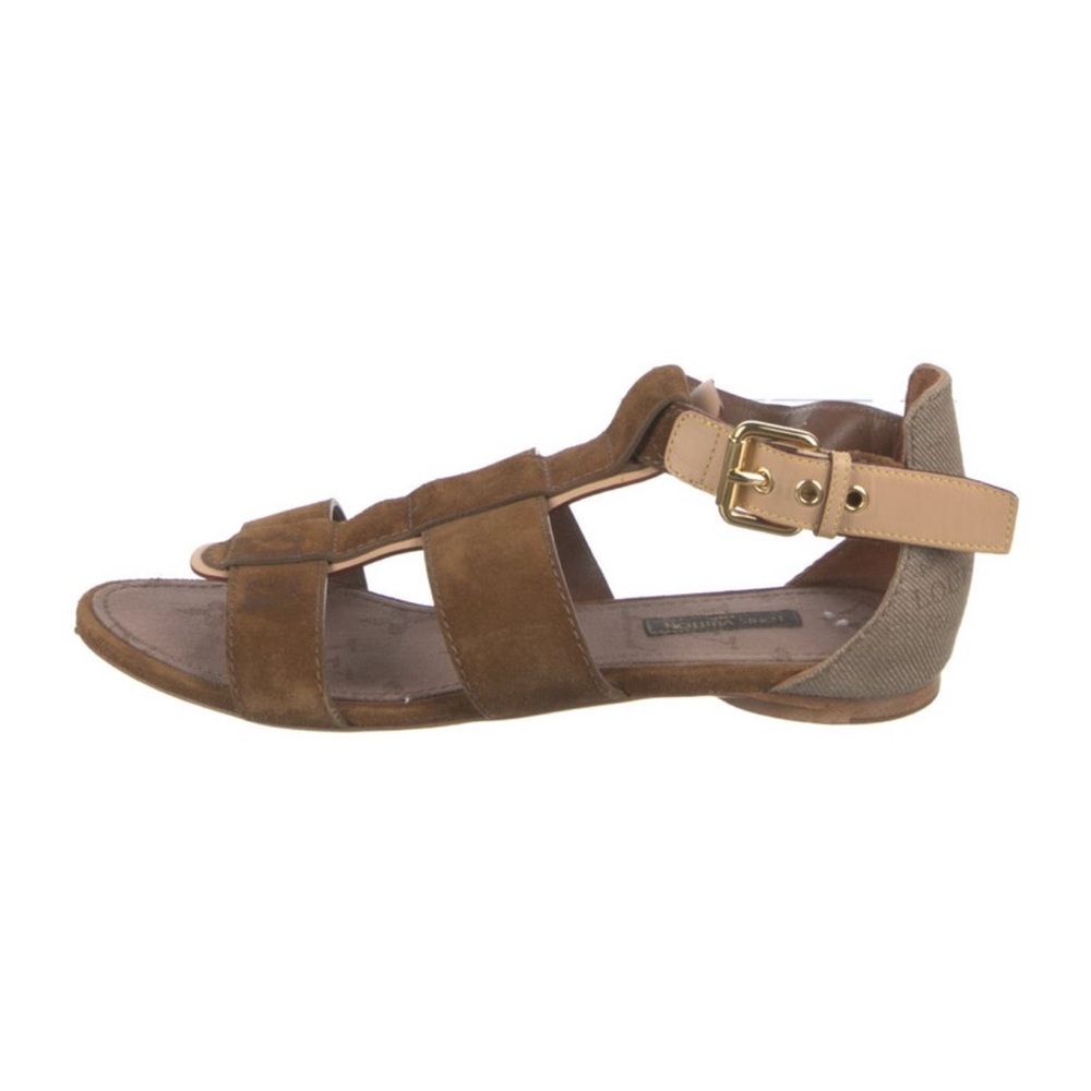 Louis Vuitton Brown Suede Women's Sandals 7.5